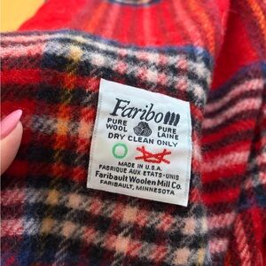 Faribault Red Plaid Wool throw